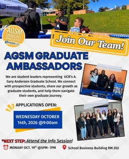 AGSM Graduate Ambassadors Info Session, Today flyer