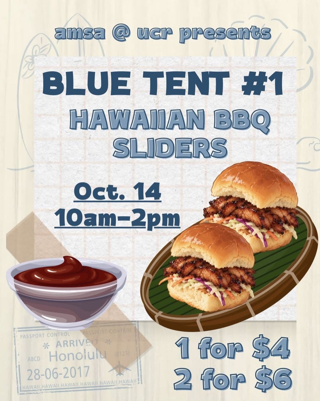 Flyer for AMSA @ UCR Blue Tent #1