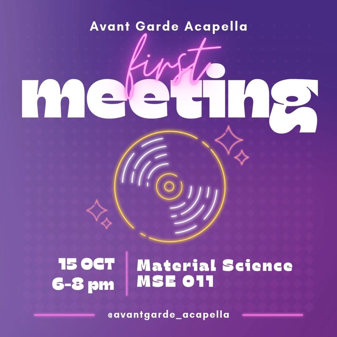 Flyer for Avant Garde Acapella First Meeting