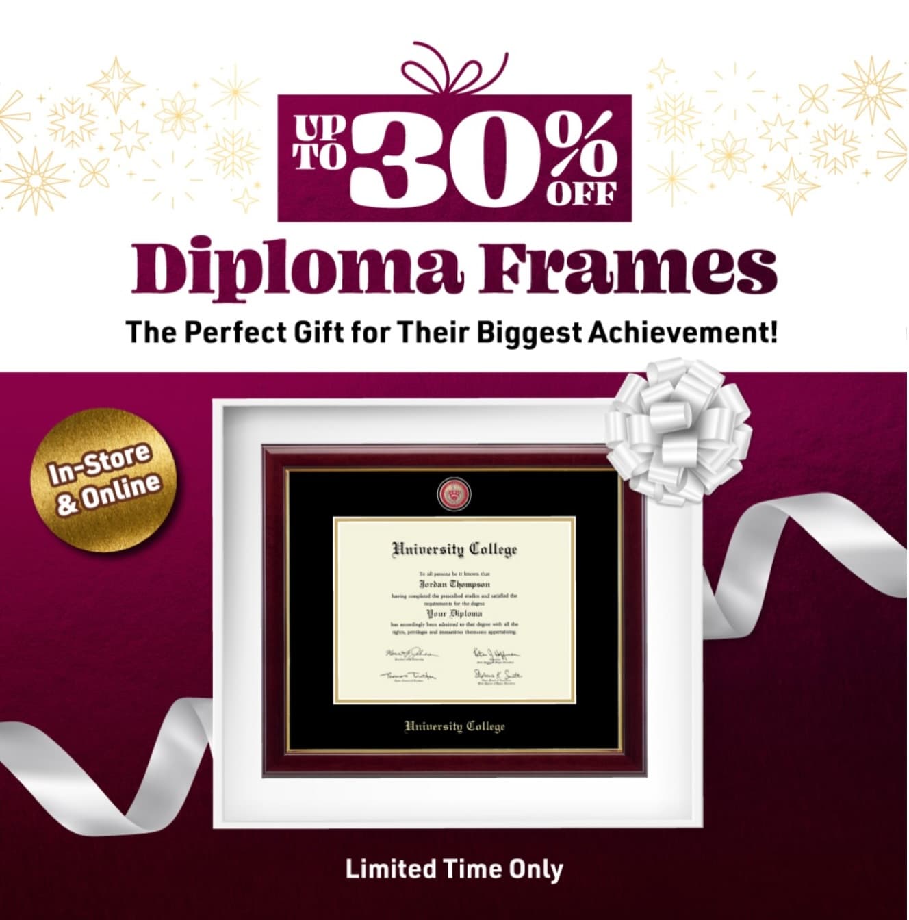 Flyer for Diploma Frame Sale
