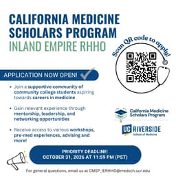 California Medicine Scholars Program Priority Application Deadline, Today flyer