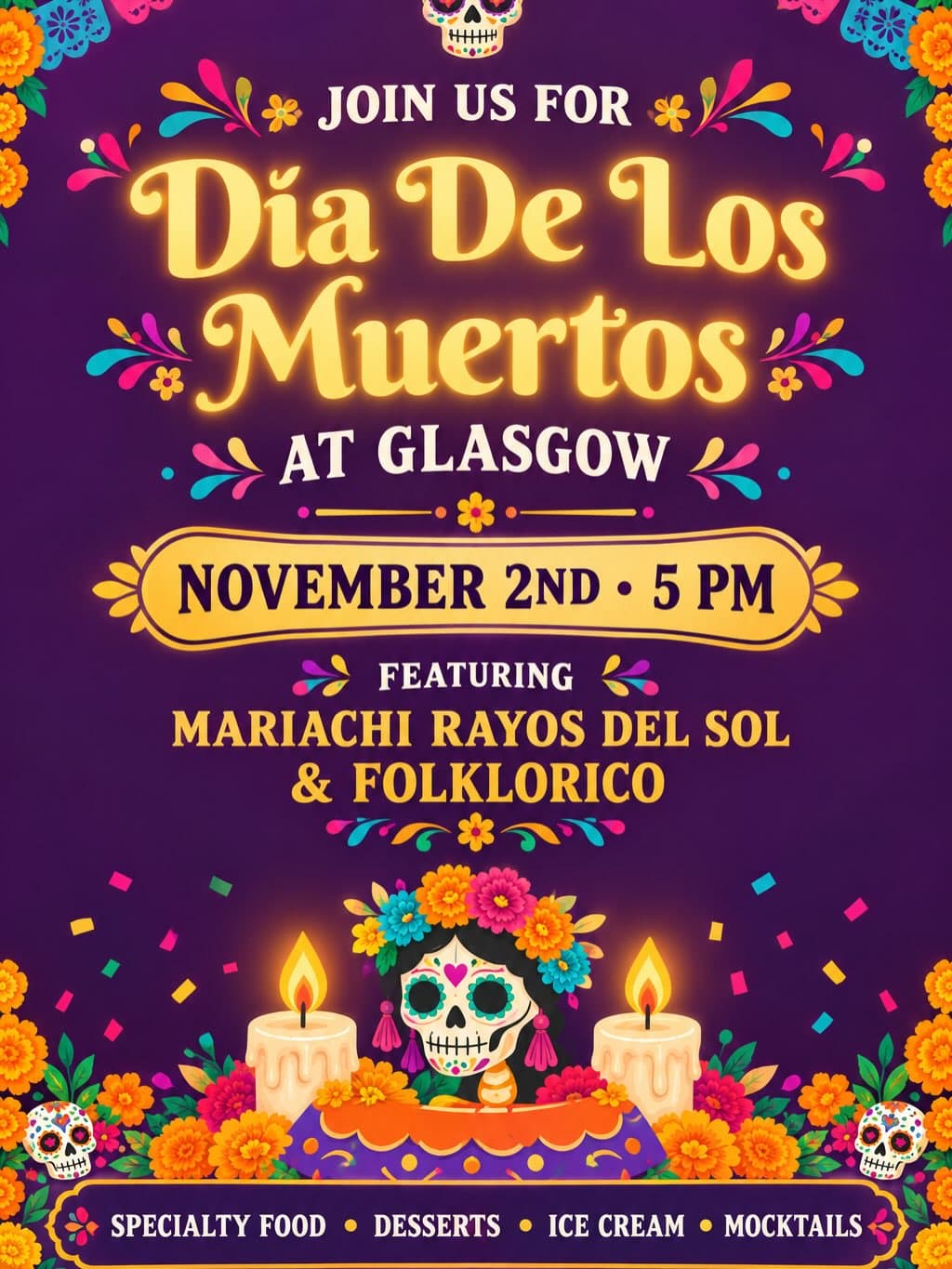 Flyer for Día de los Muertos Celebration