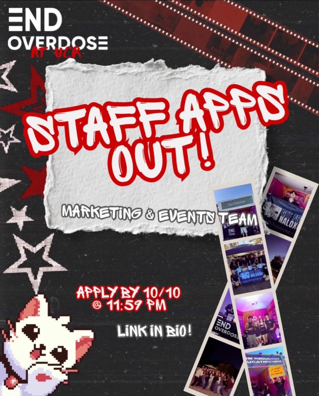 Staff Applications Deadline: Marketing & Events Team, Today flyer