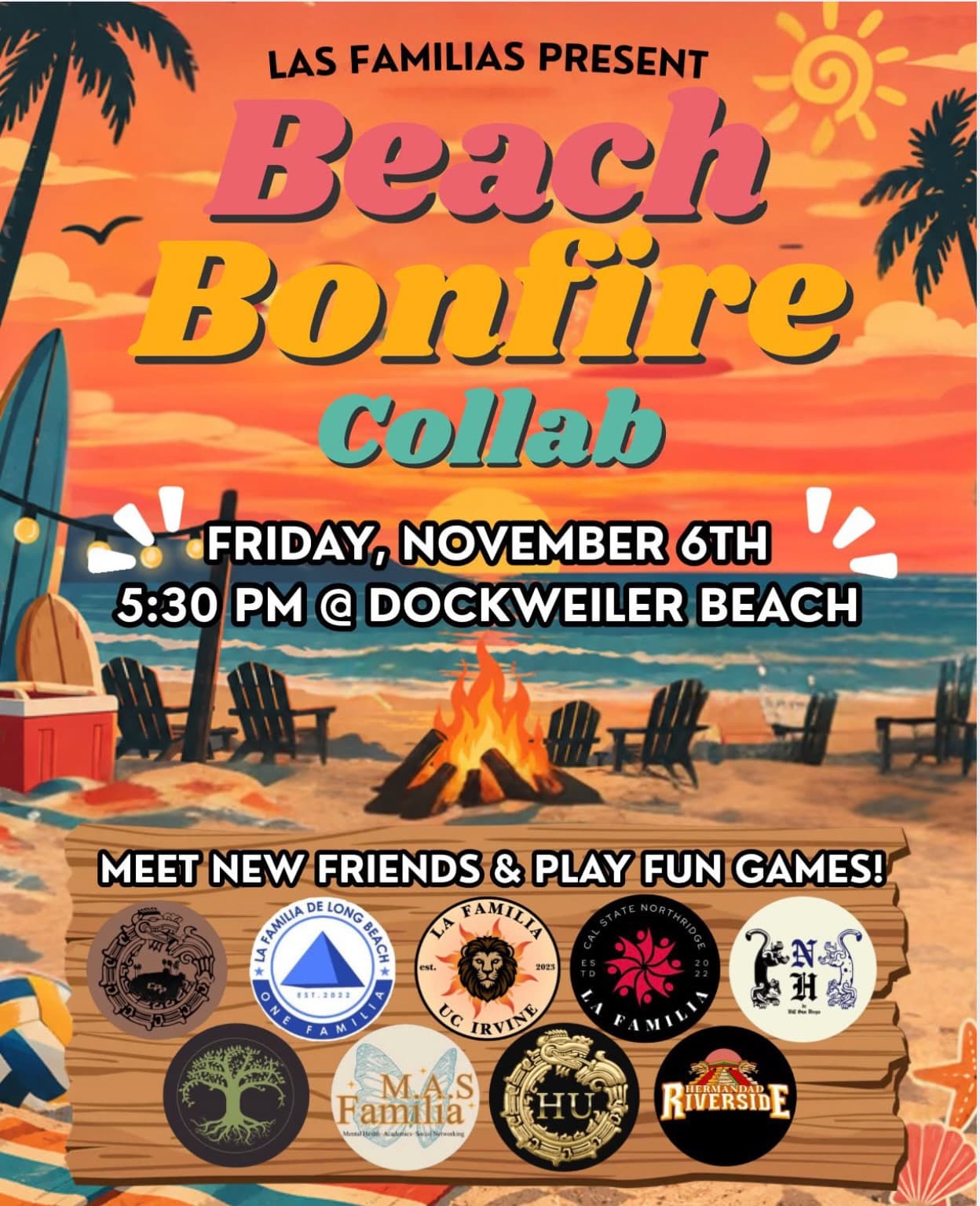 Flyer for Beach Bonfire Collab