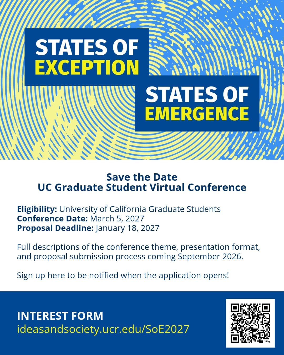 Flyer for Proposal Deadline: UC Graduate Student Virtual Conference