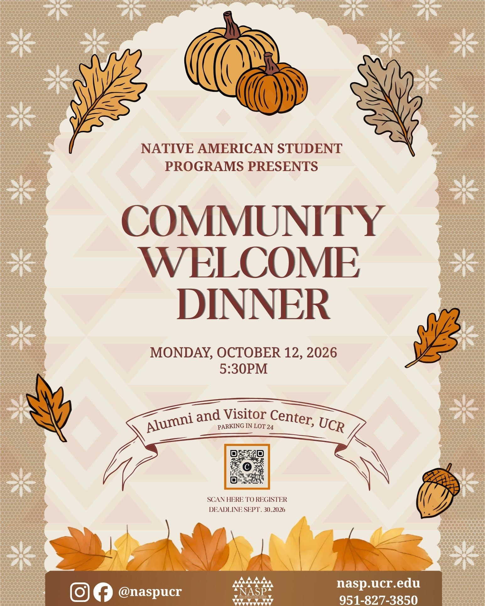 Flyer for NASP Community Welcome Dinner