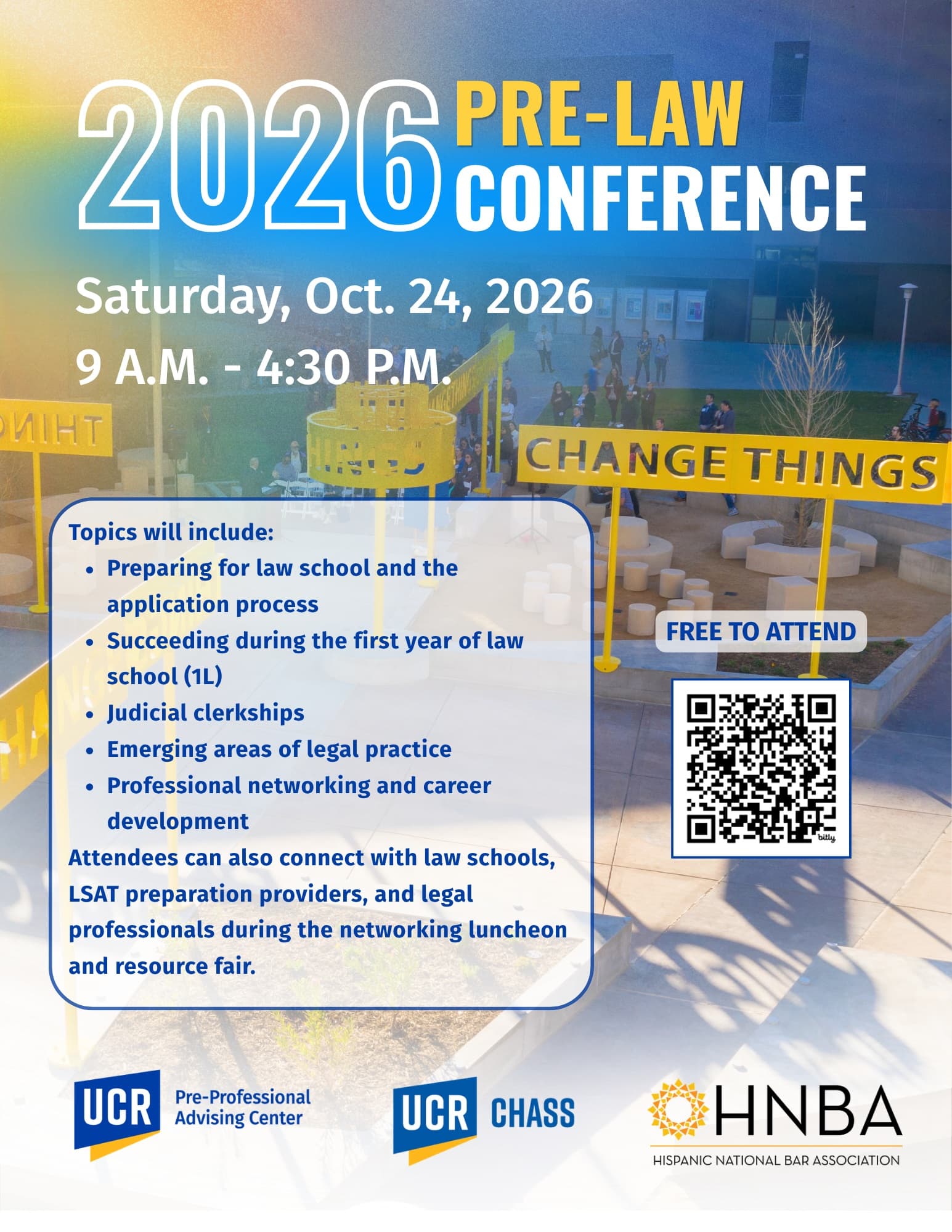 Flyer for Fall 2026 Pre-Law Conference