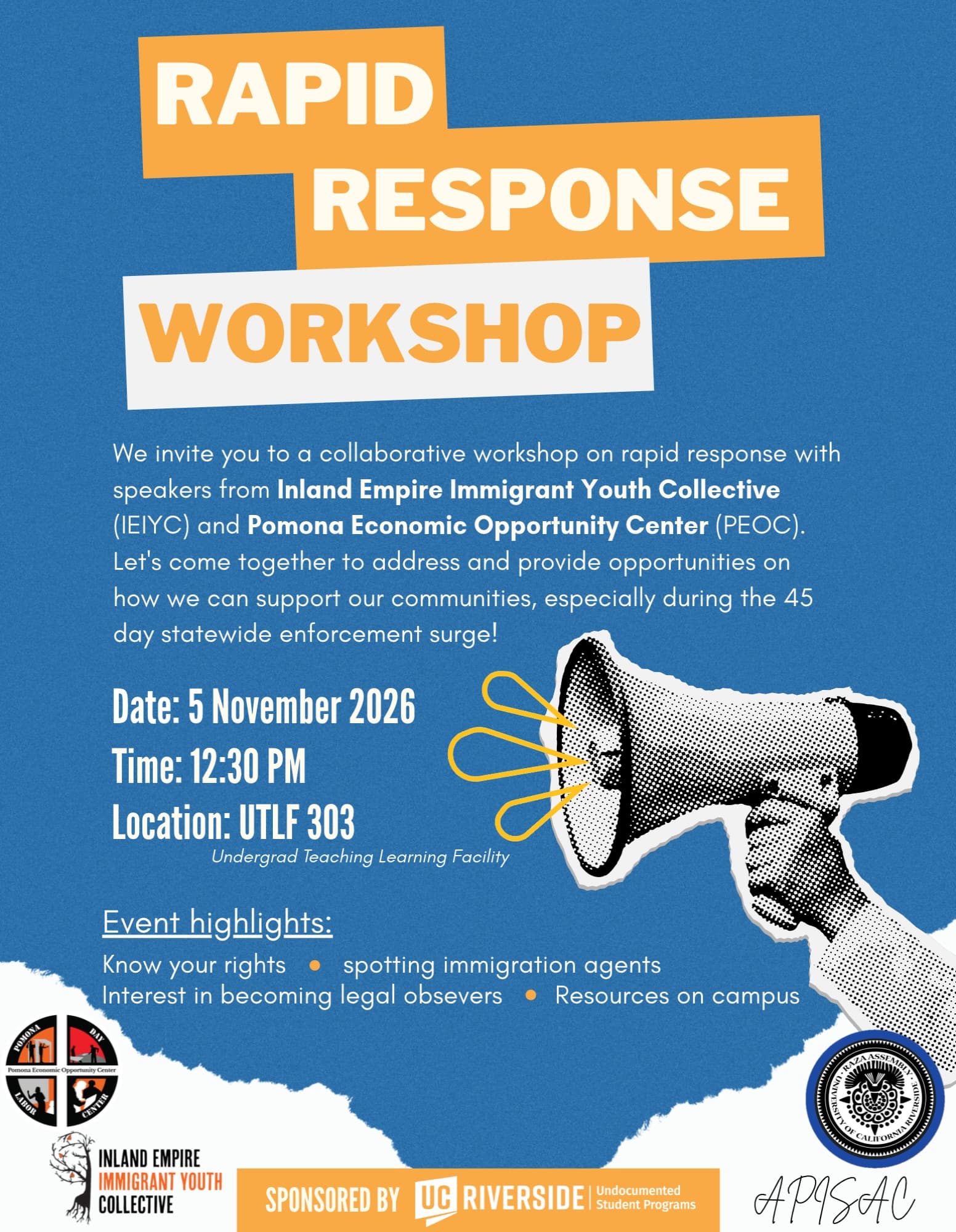 Flyer for Rapid Response Workshop