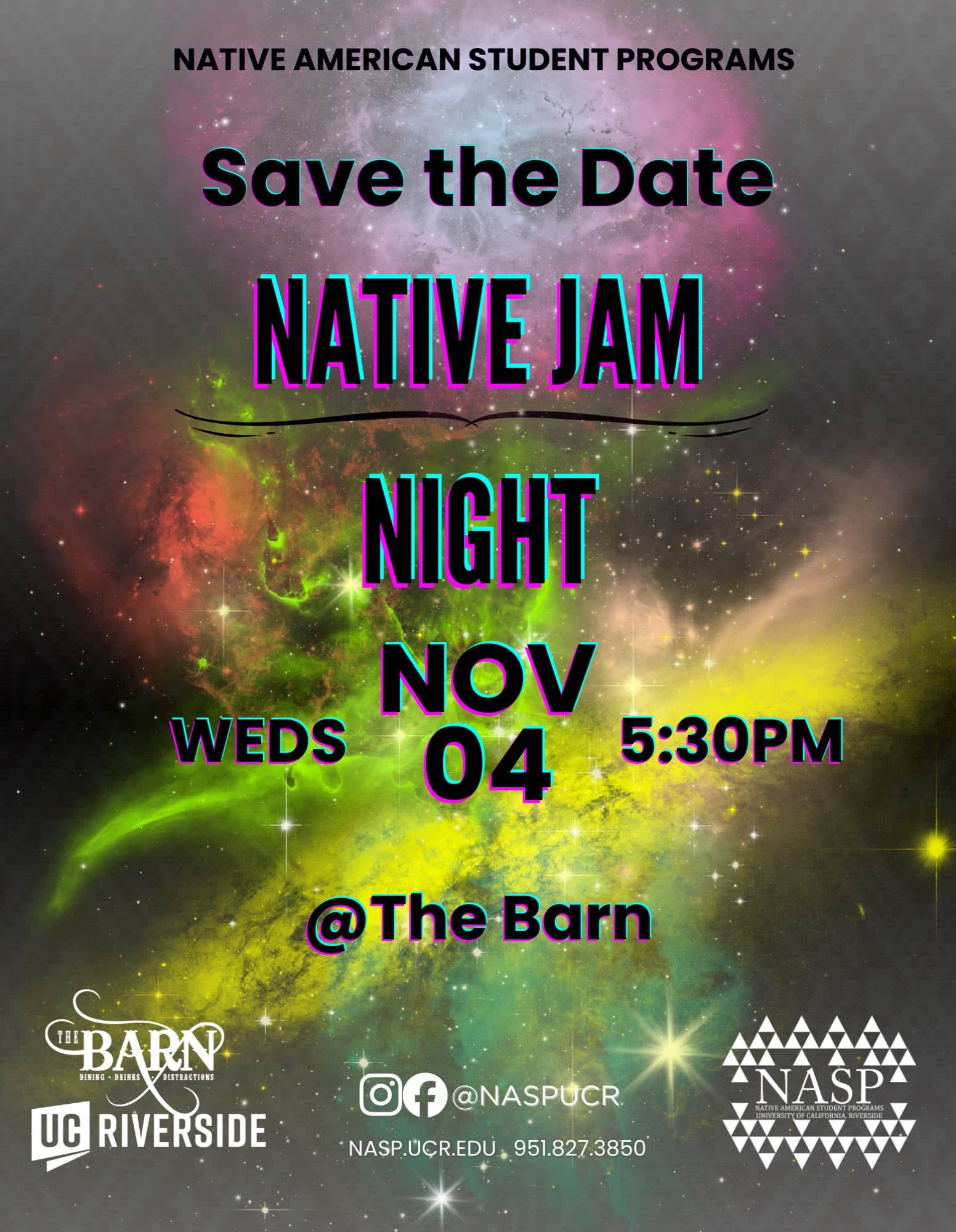 Flyer for Native Jam Night