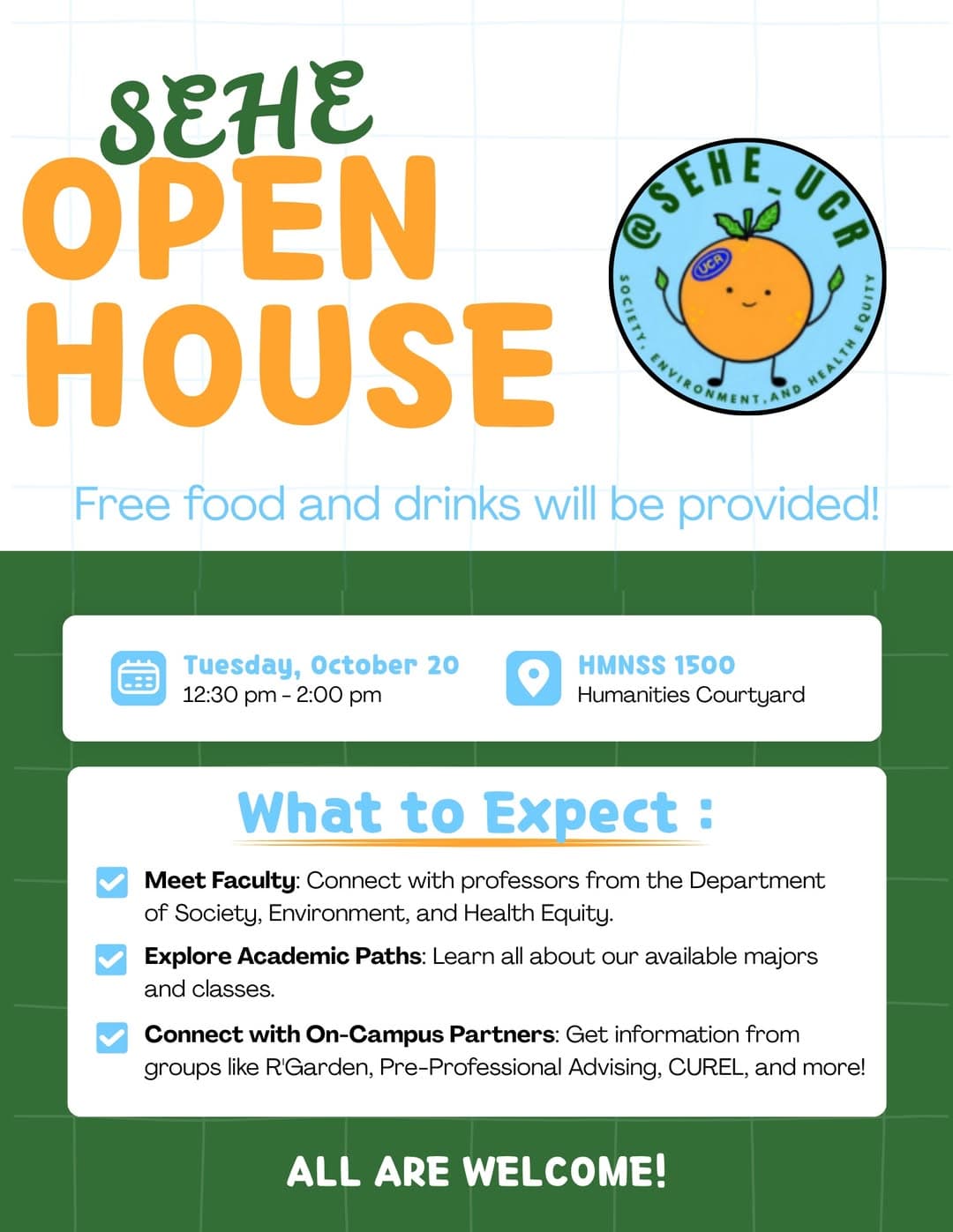 Flyer for SEHE Department Fall Open House