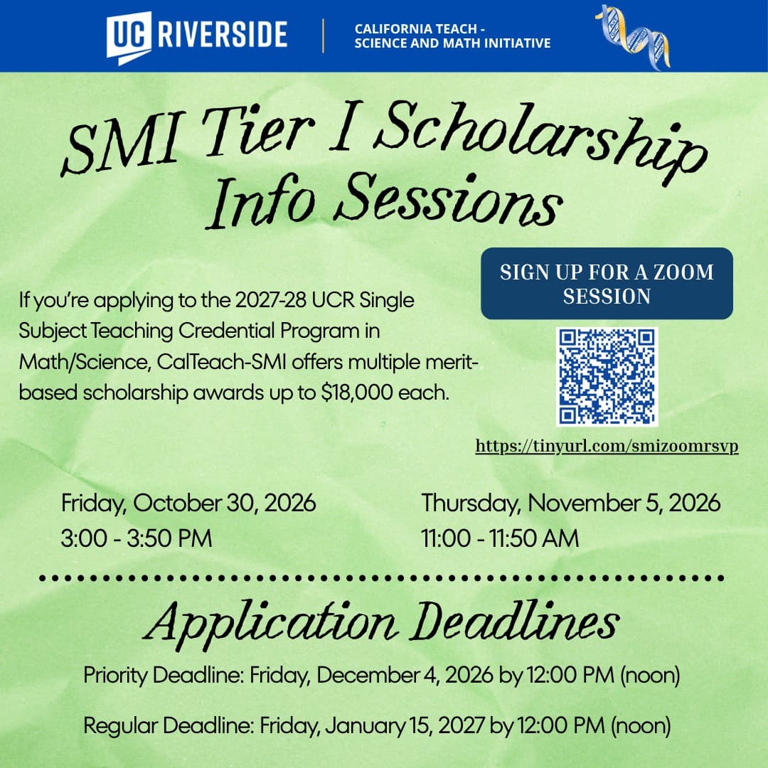 Flyer for SMI Tier I Scholarship Regular Application Deadline