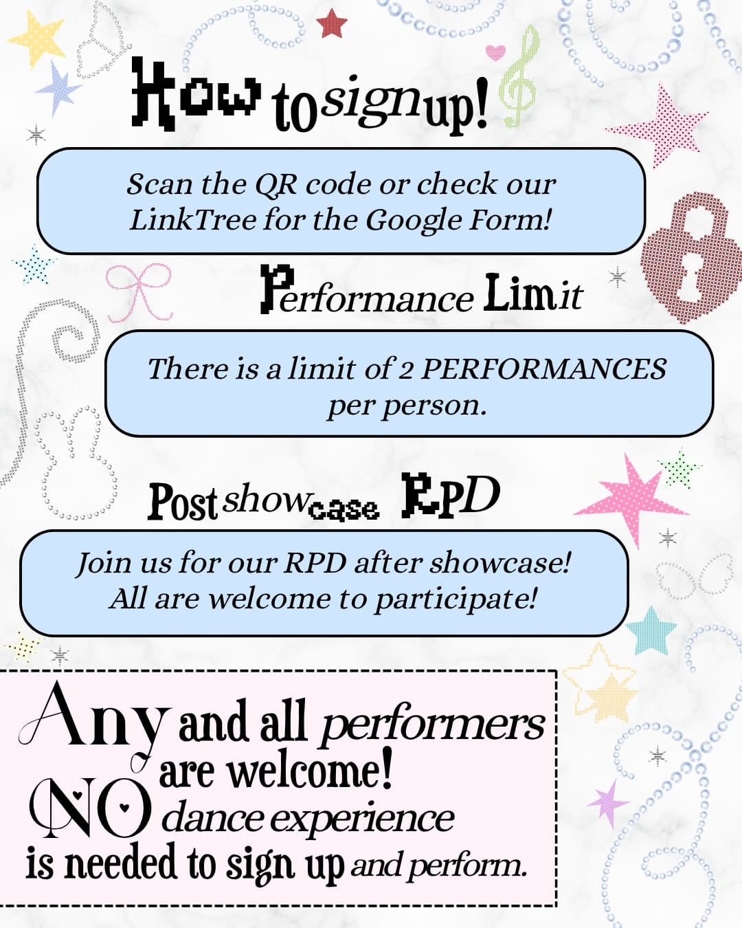 Flyer for Performance Submission Deadline