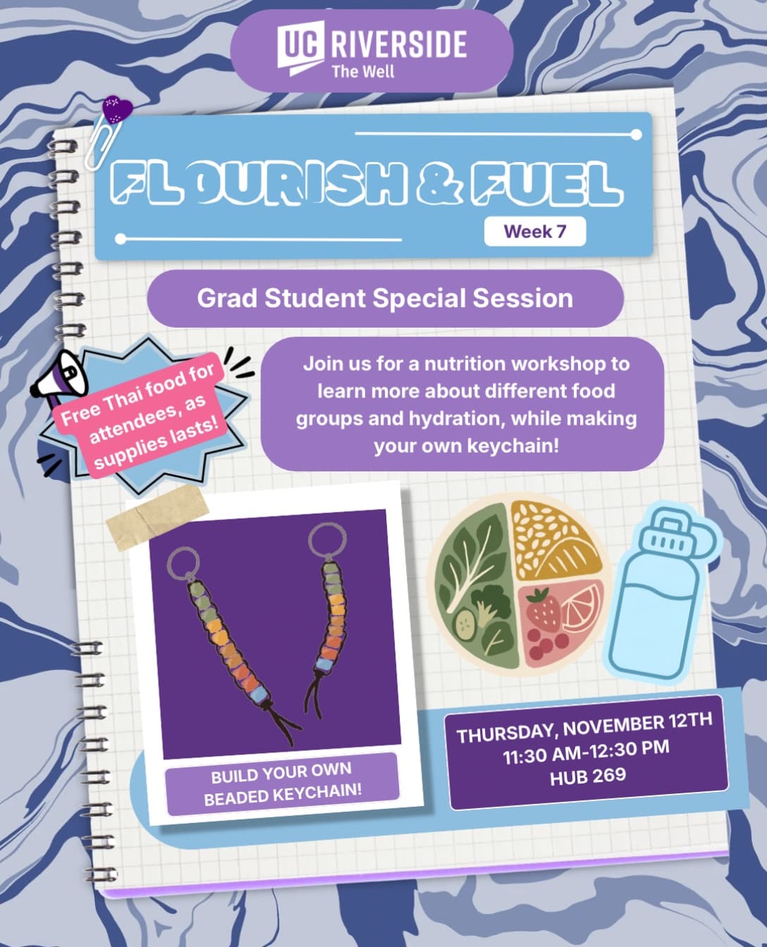 Flyer for Flourish & Fuel: Grad Student Special Session