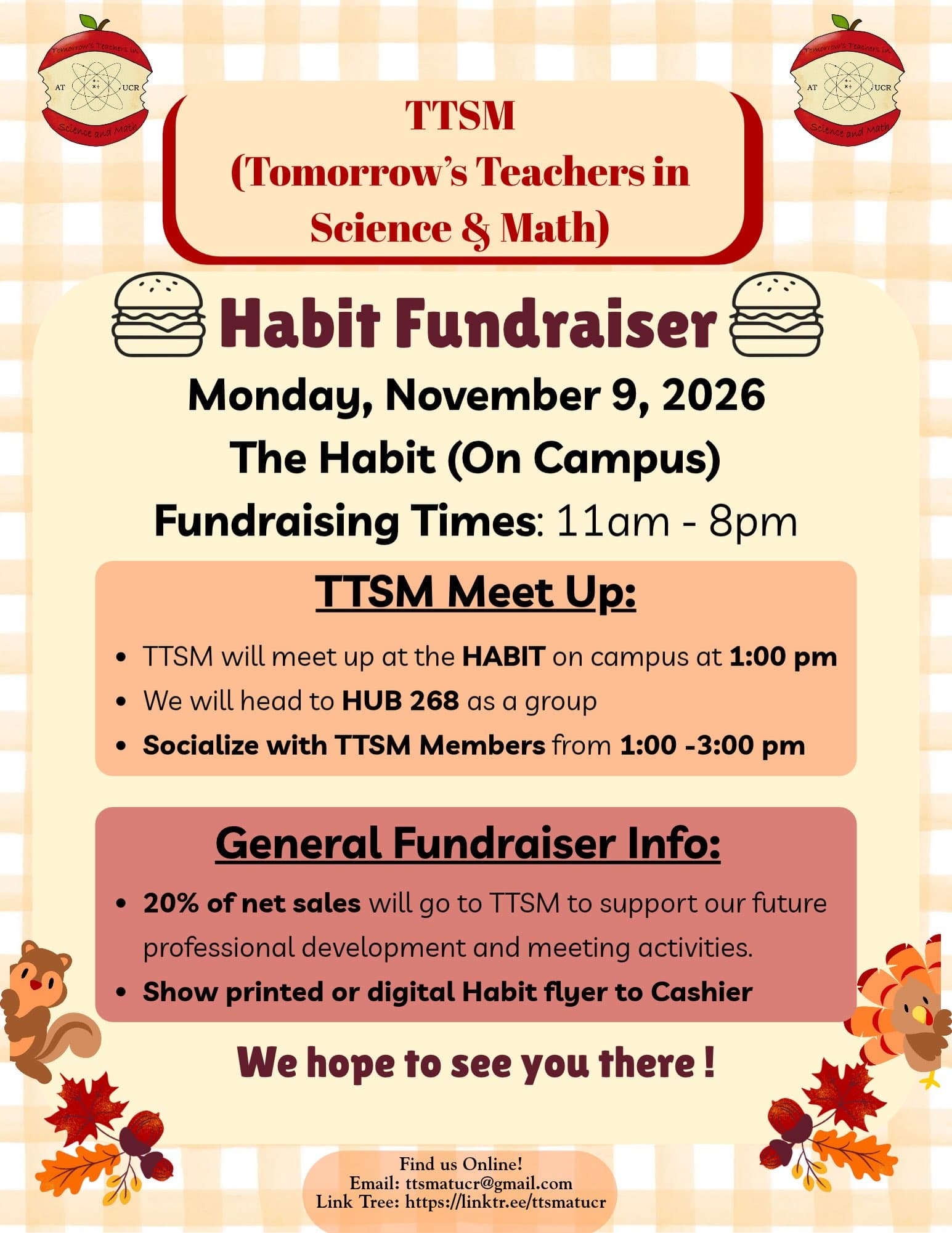 Flyer for TTSM Meet Up and Social