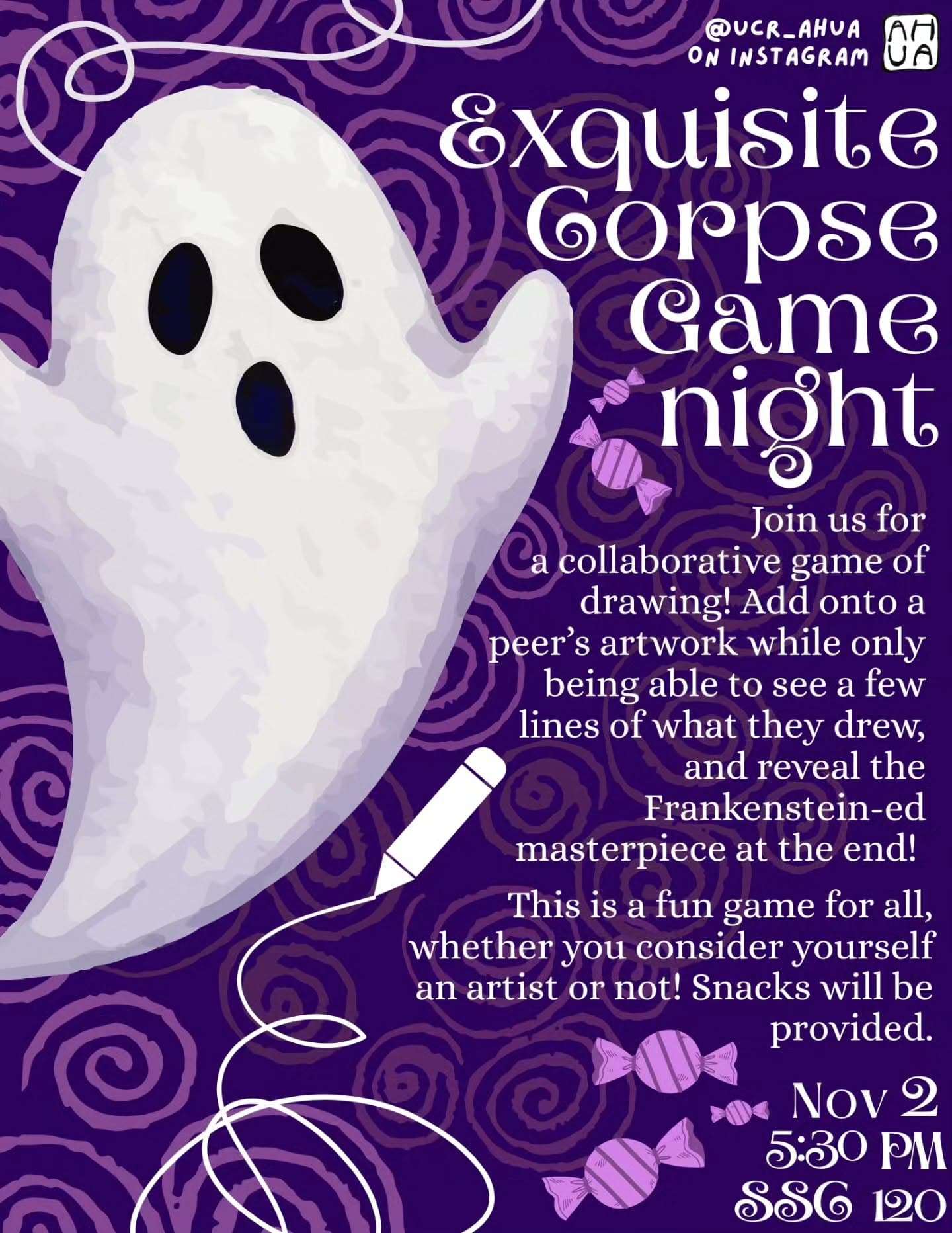Flyer for Exquisite Corpse Game Night