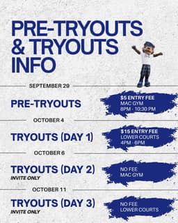 Tryouts Day 3 (Invite Only), Today flyer