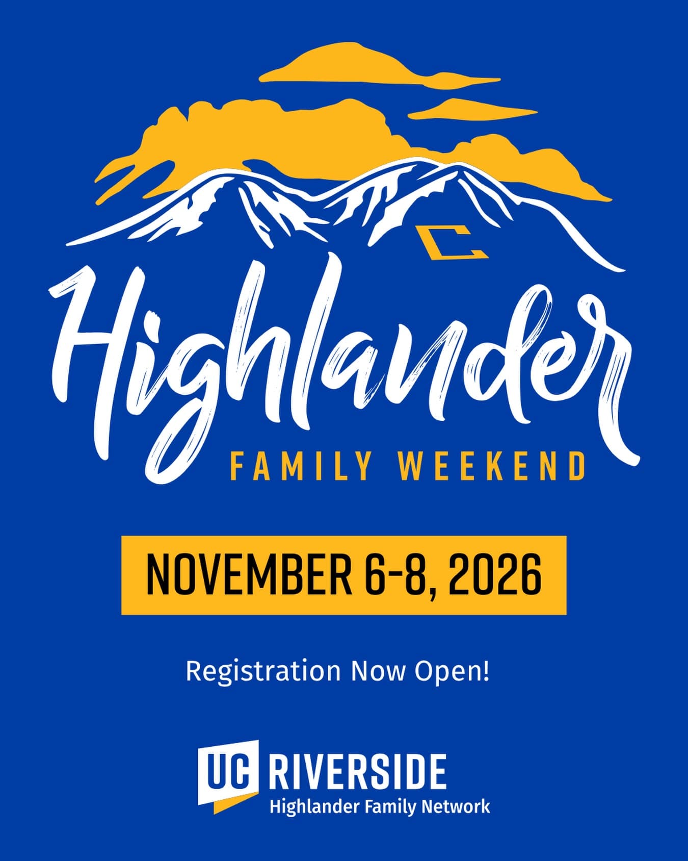 Flyer for Highlander Family Weekend 2026