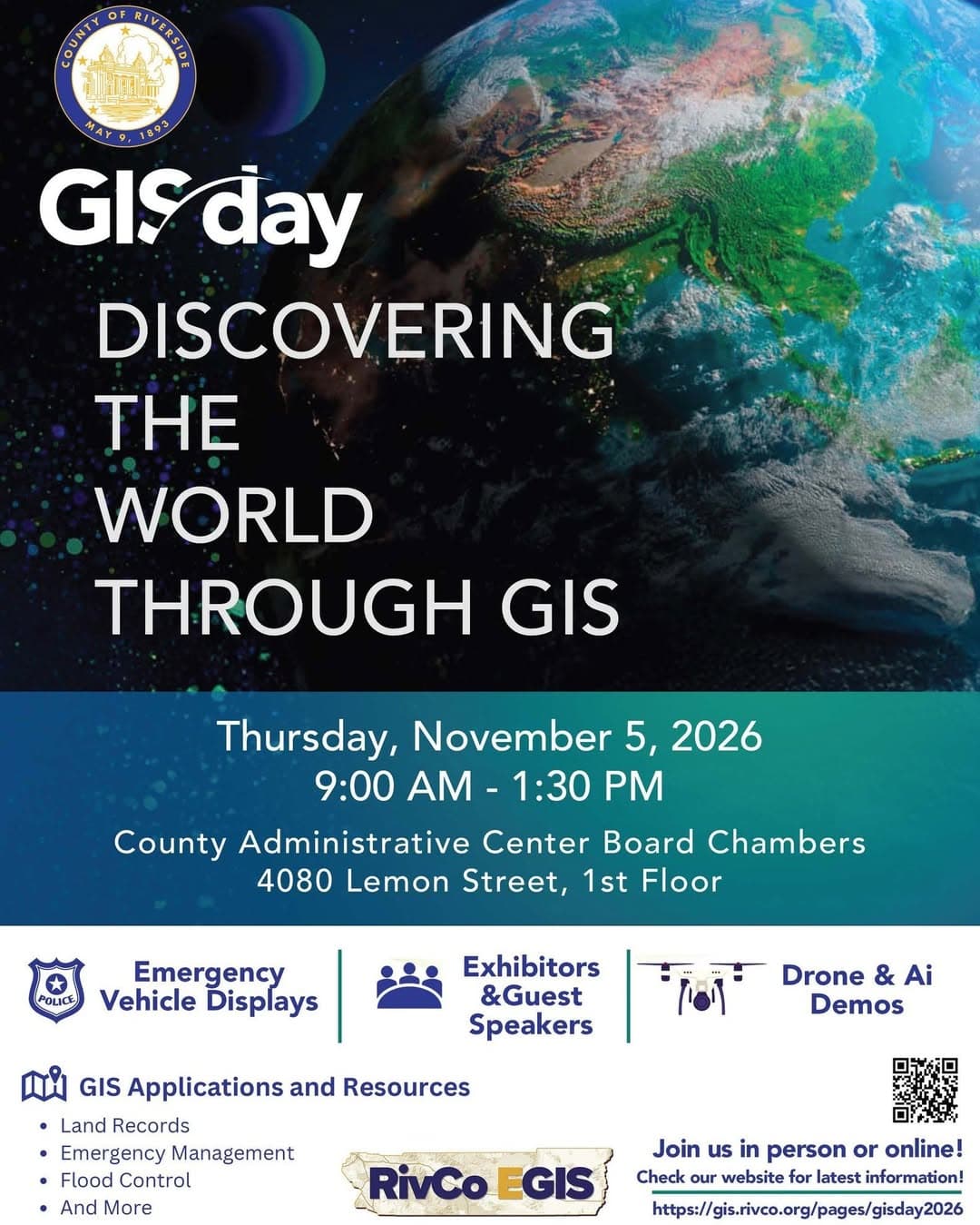Flyer for Riverside County GIS Day