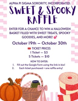Sweet & Spooky Raffle Entry Period, Today flyer