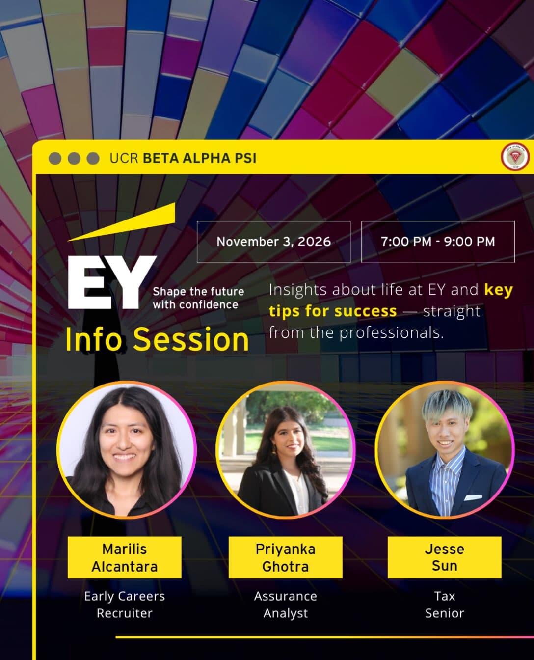 Flyer for EY Info Session
