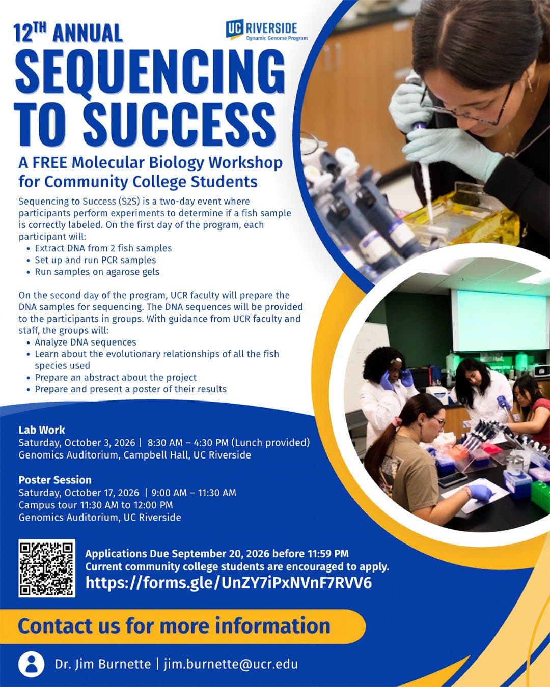 Flyer for Sequencing to Success: Campus Tour