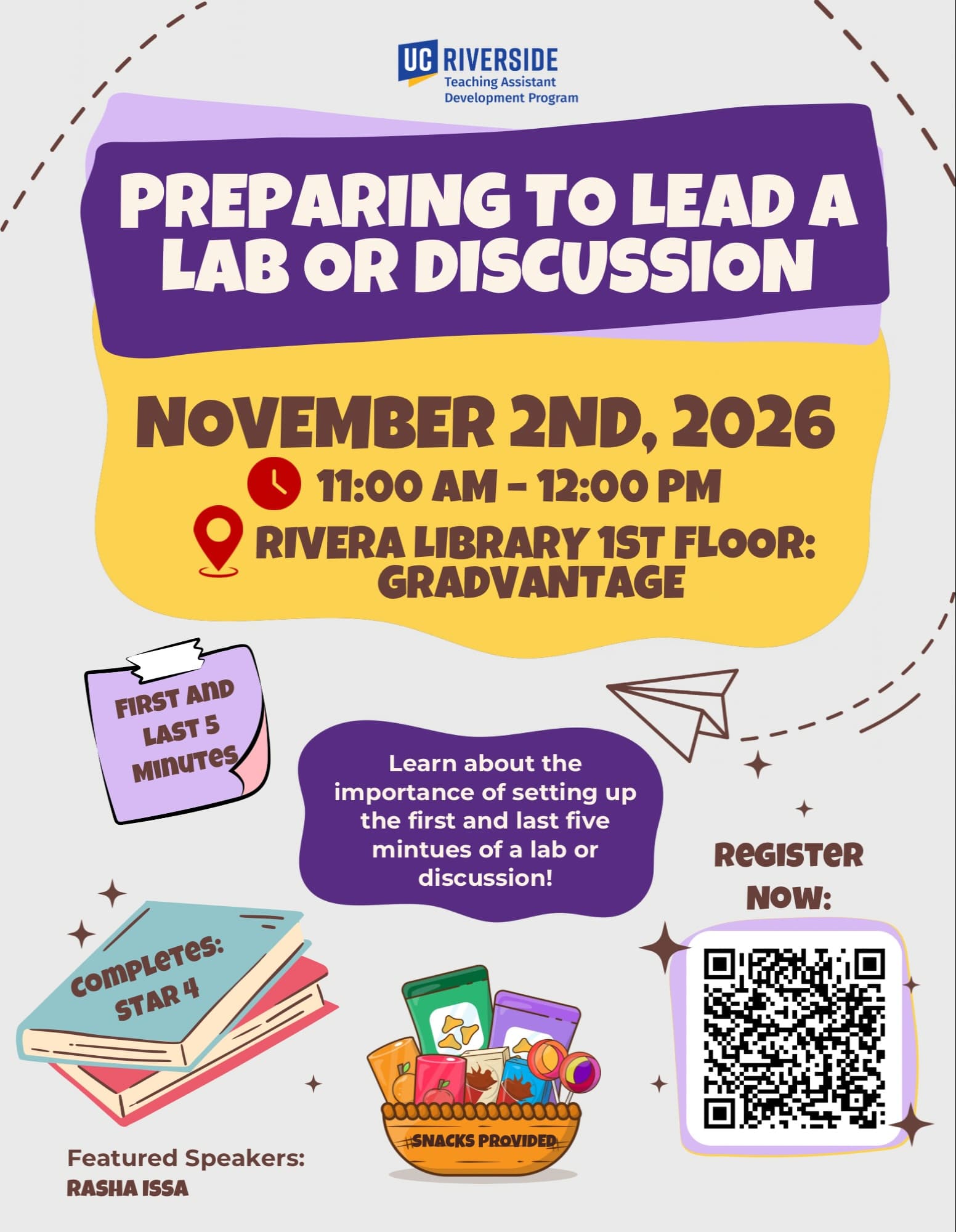 Flyer for Preparing to Lead a Lab or Discussion: First and Last 5 minutes