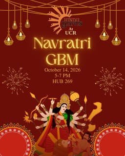 Hindu Yuva at UCR Navratri GBM, Today flyer