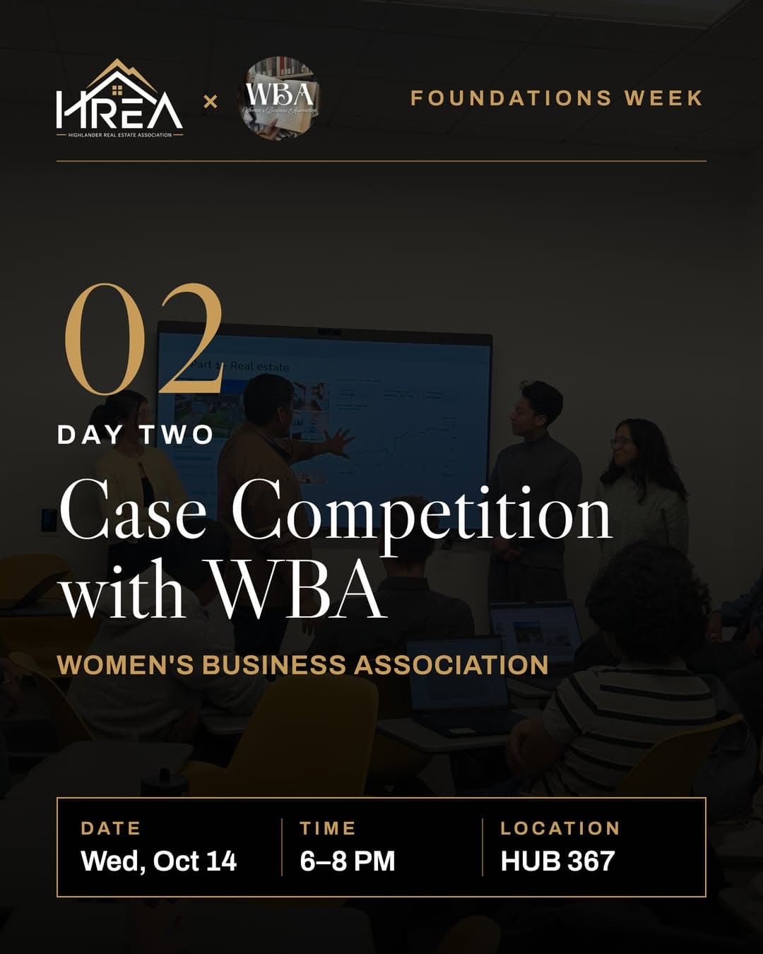 Flyer for Case Competition with the Women’s Business Association (WBA)