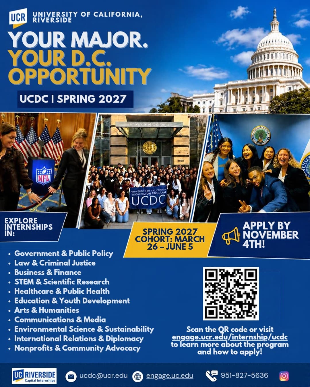 Flyer for UCDC Spring 2027 Application Deadline