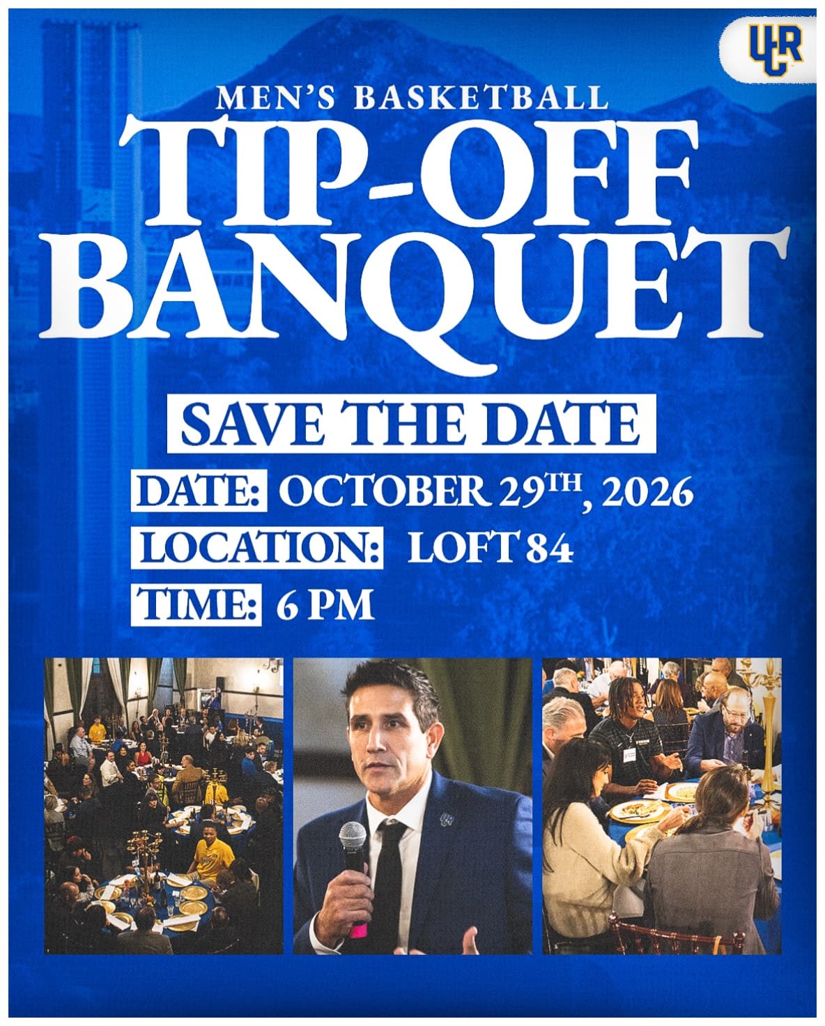 Flyer for UC Riverside Men’s Basketball Tip-Off Banquet