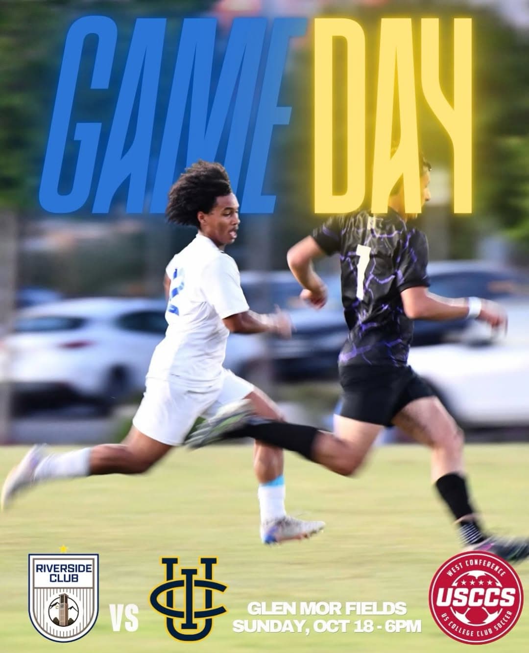 Flyer for Riverside Club vs. Anteaters Soccer Match