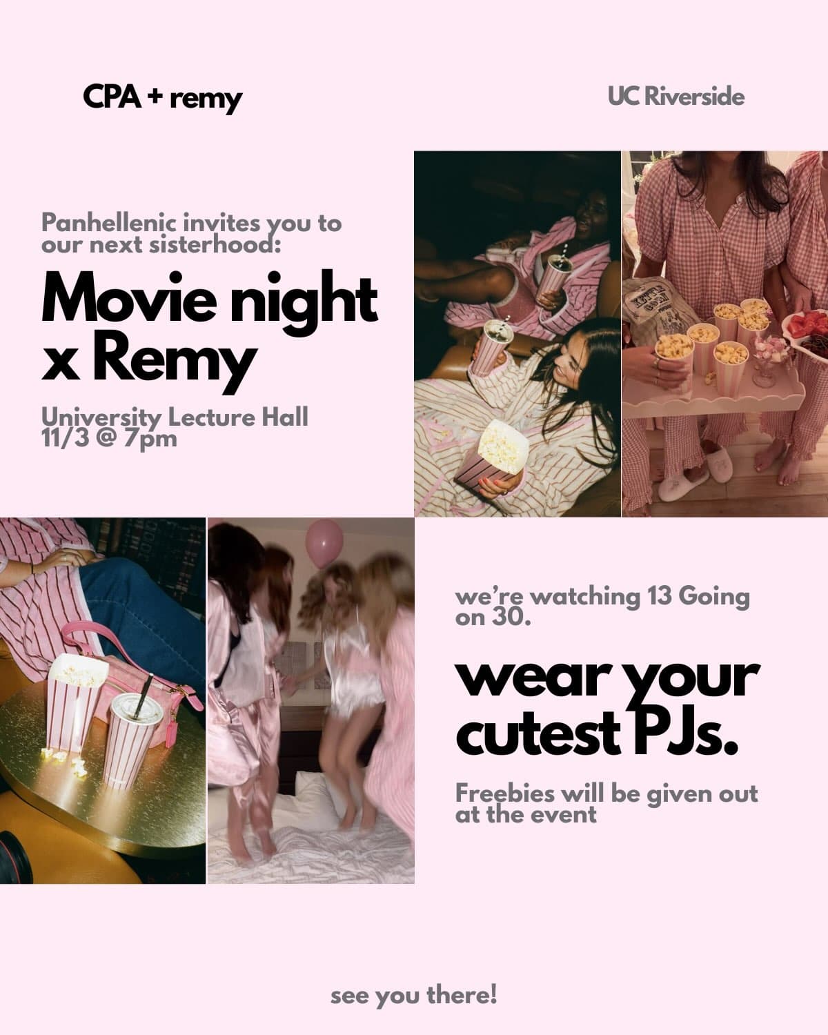 Flyer for Panhellenic Movie Night