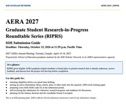 AERA 2027 RIPRS Submission Deadline, Thursday flyer