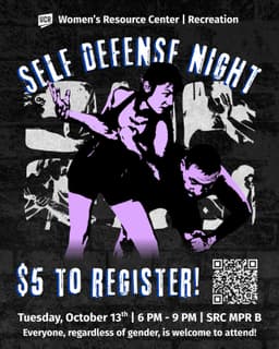 Self Defense Night, Tuesday flyer