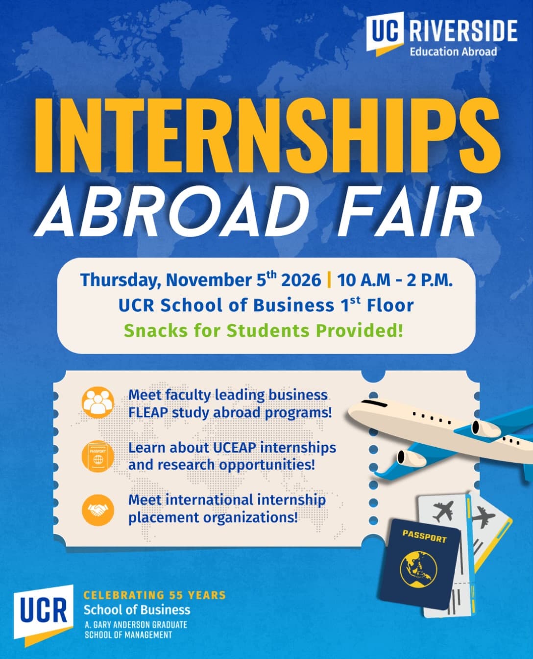 Flyer for Internships Abroad Fair